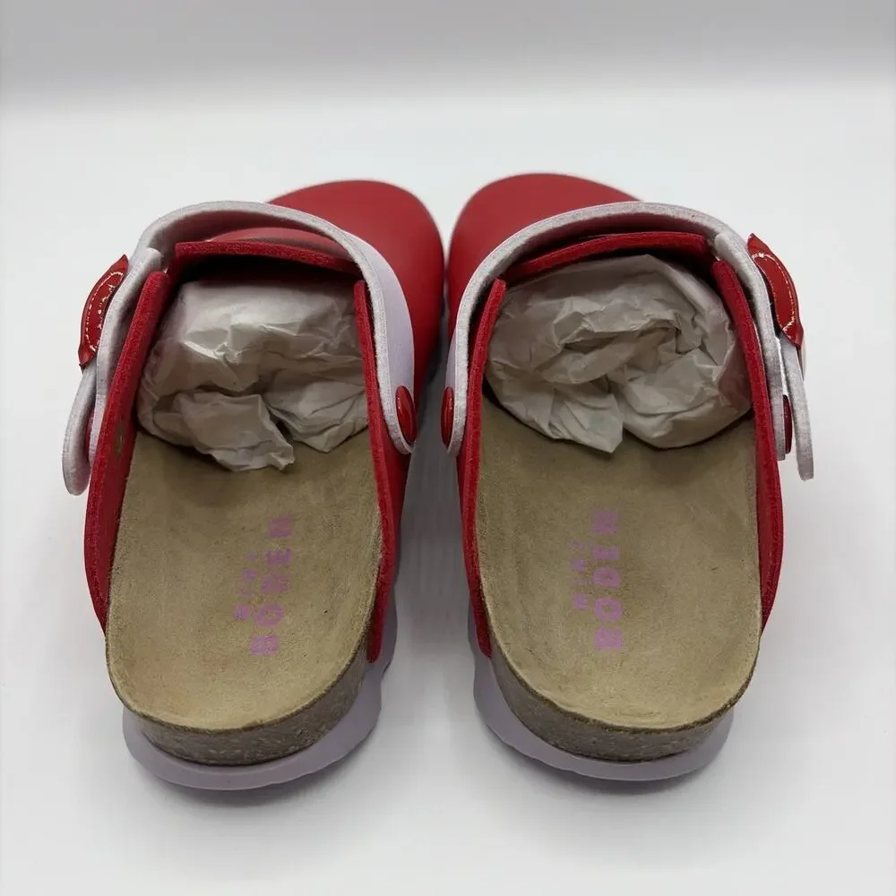 Mini Boden Colourblock Clogs Firecracker Red Girls Sz EU 31 US13 NWOB SPAIN